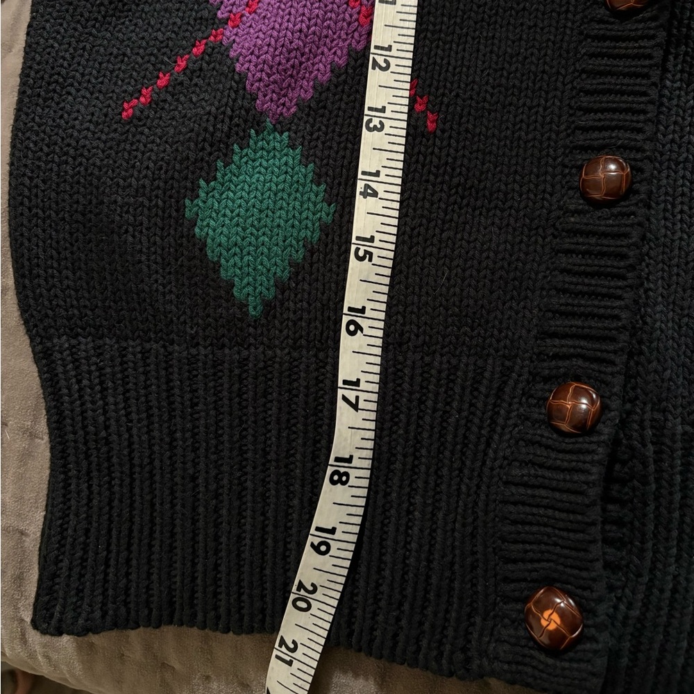 Black, Multi-coloured vintage cardigan - Picture 5 of 5